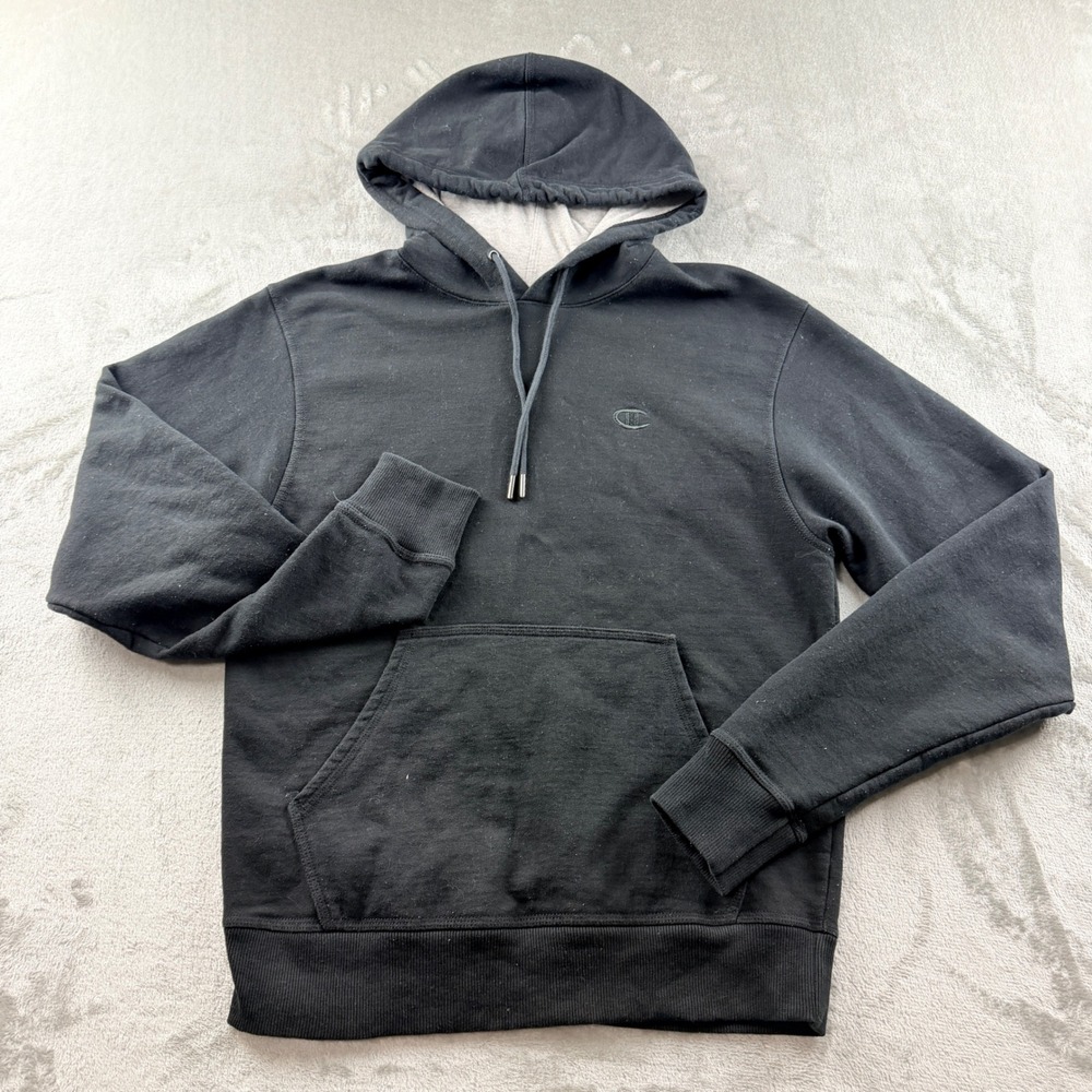 Champion Men's Small Black Pullover Hoodie Sweatshirt Long Sleeve S0889